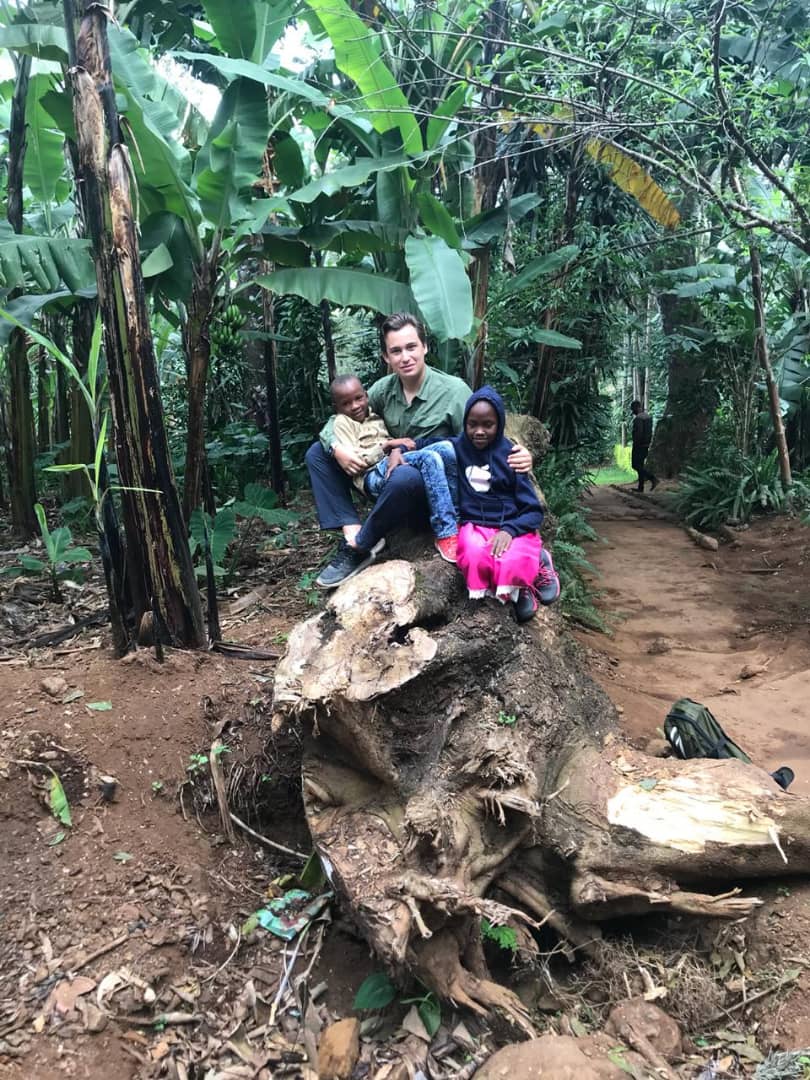 Children with supplies